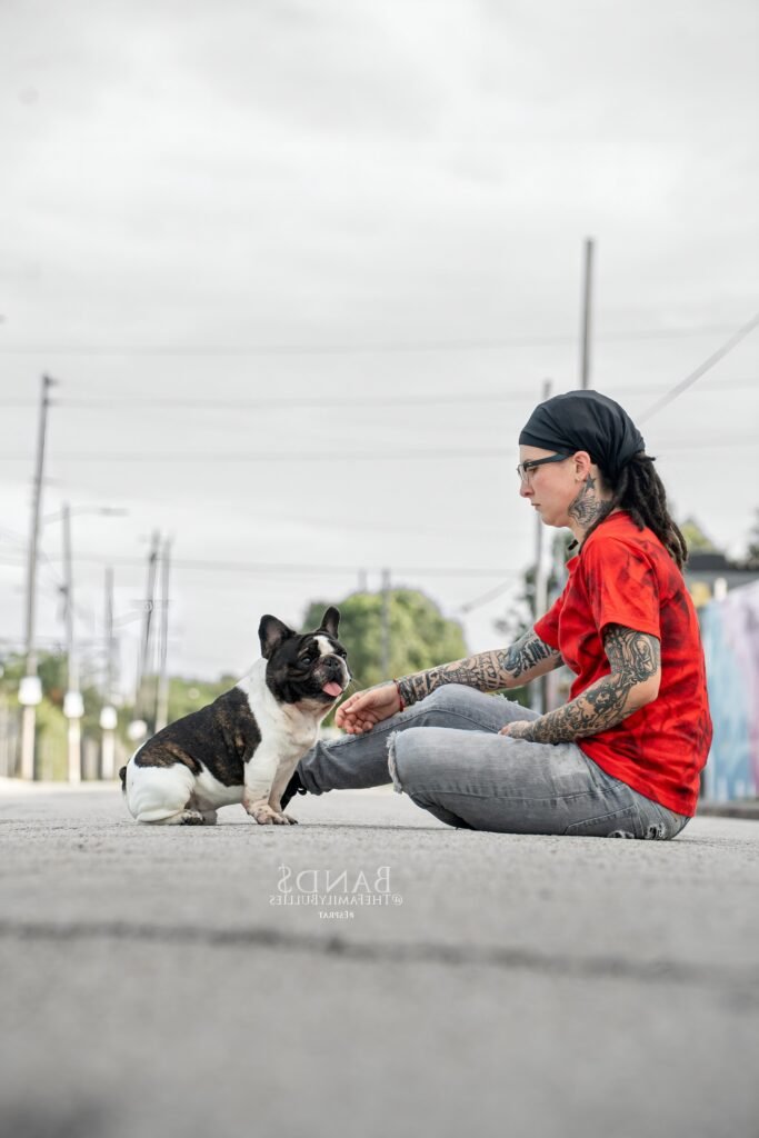 A quiet moment with one of our French Bulldogs